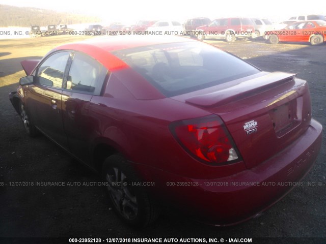 1G8AW12F65Z180950 - 2005 SATURN ION LEVEL 3 RED photo 3