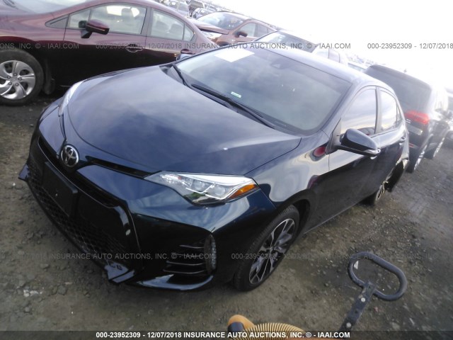 2T1BURHE2JC006441 - 2018 TOYOTA COROLLA L/LE/XLE/SE/XSE Dark Blue photo 2