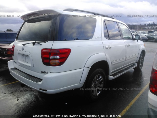 5TDZT38A94S234363 - 2004 TOYOTA SEQUOIA LIMITED WHITE photo 4