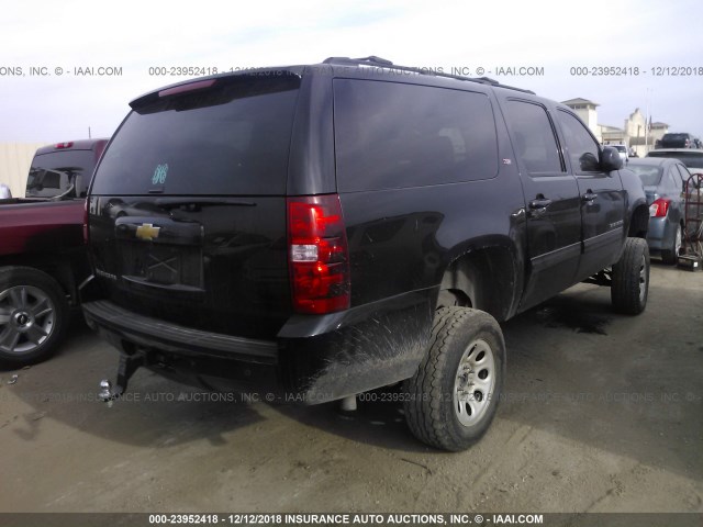 1GNSKJE79DR361511 - 2013 CHEVROLET SUBURBAN K1500 LT BLACK photo 4