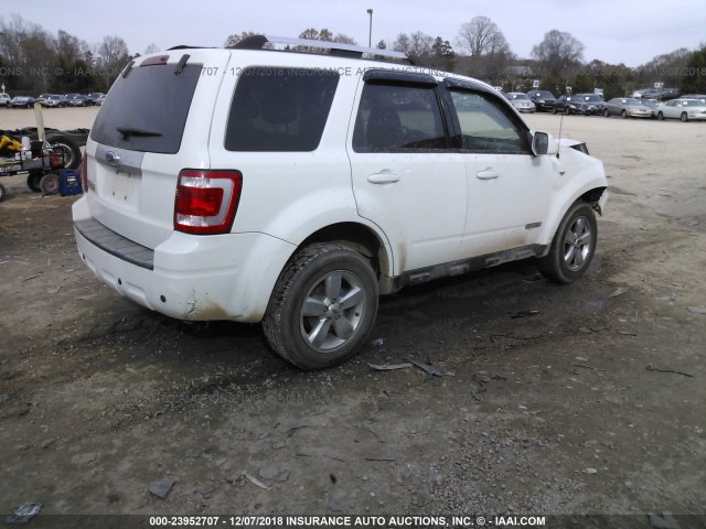 1FMCU04178KC07372 - 2008 FORD ESCAPE LIMITED WHITE photo 4