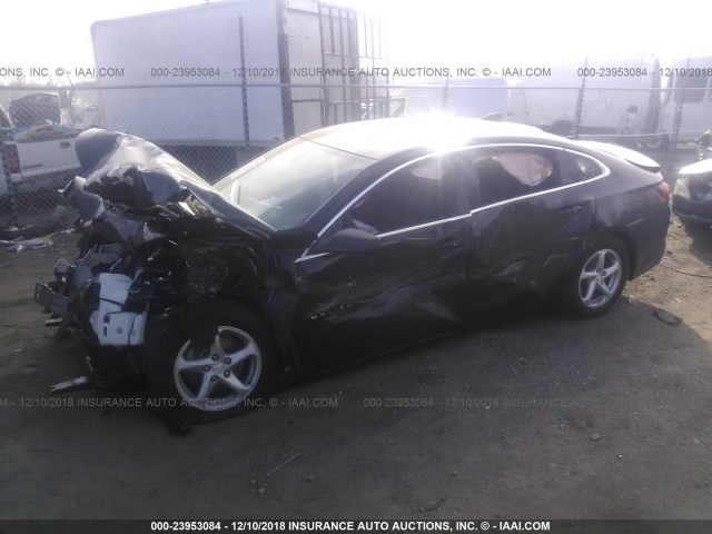 1G1ZB5STXJF202213 - 2018 CHEVROLET MALIBU LS BLACK photo 2