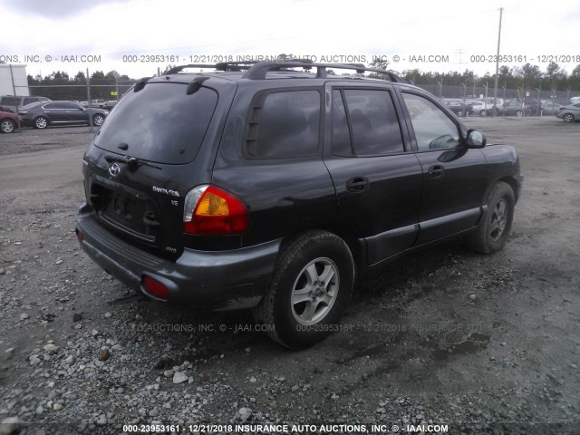 KM8SC73D13U459215 - 2003 HYUNDAI SANTA FE GLS/LX BLACK photo 4