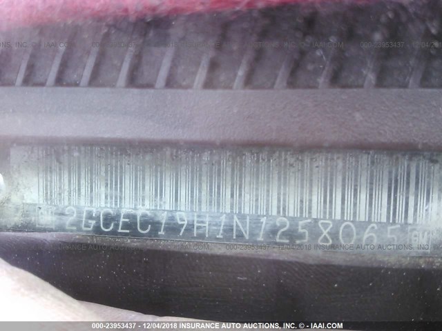 2GCEC19H1N1258065 - 1992 CHEVROLET GMT-400 RED photo 9