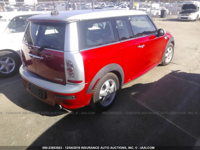 WMWZF3C59BTX81789 - 2011 MINI COOPER CLUBMAN RED photo 4