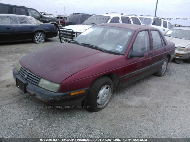 1G1LD55M9RY279143 - 1994 CHEVROLET CORSICA MAROON photo 2