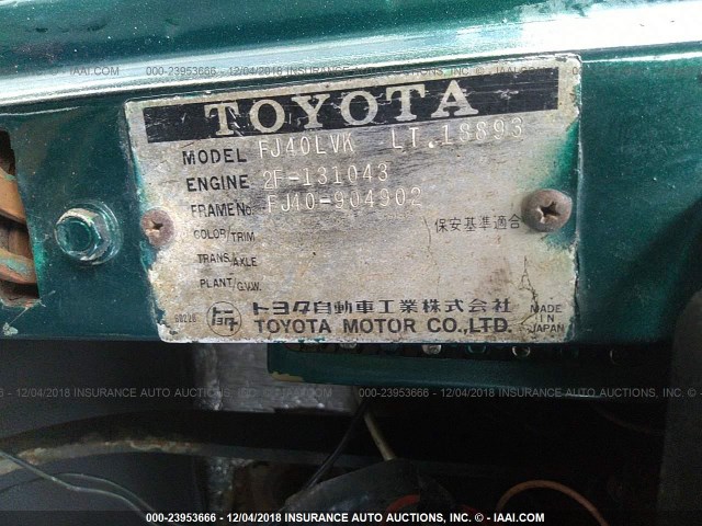 FJ40904902 - 1977 TOYOTA LAND CRUISER FJ40 绿色 照片 9