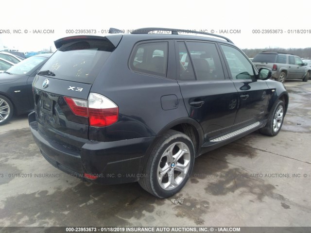 WBXPC9C42AWJ37290 - 2010 BMW X3 BLACK photo 4