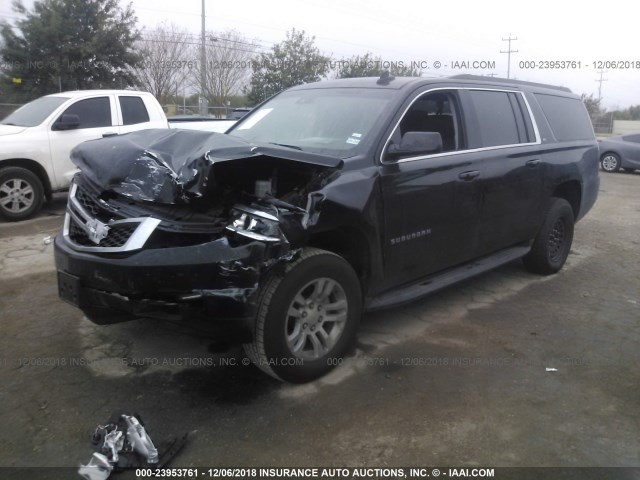 1GNSCHKC5JR371276 - 2018 CHEVROLET SUBURBAN C1500 LT BLACK photo 2