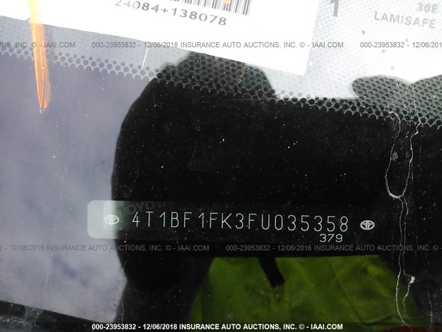 4T1BF1FK3FU035358 - 2015 TOYOTA CAMRY LE/XLE/SE/XSE BLACK photo 9