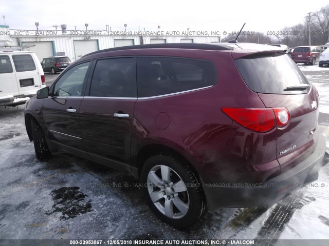 1GNLVHED4AS115142 - 2010 CHEVROLET TRAVERSE LTZ RED photo 3