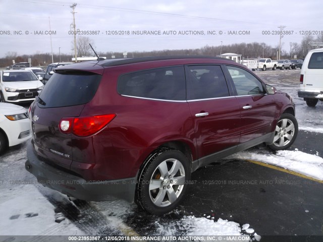 1GNLVHED4AS115142 - 2010 CHEVROLET TRAVERSE LTZ RED photo 4