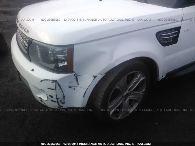 SALSK2D41DA809351 - 2013 LAND ROVER RANGE ROVER SPORT LUX WHITE photo 6