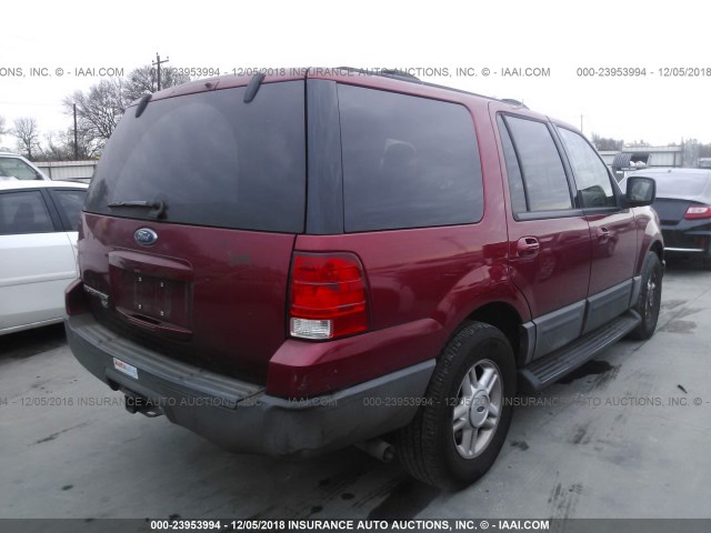 1FMRU15WX4LB75337 - 2004 FORD EXPEDITION XLT RED photo 4