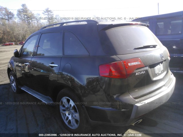 2HNYD28347H503502 - 2007 ACURA MDX TECHNOLOGY BLACK photo 3