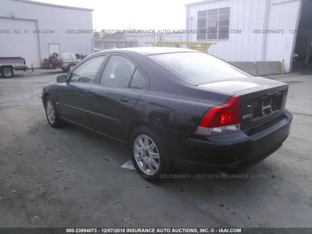 YV1RS61T842319860 - 2004 VOLVO S60 BLACK photo 3