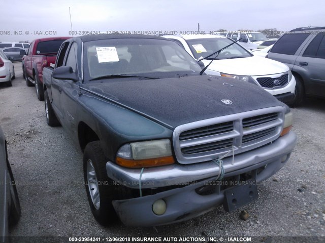 1B7GL2AN91S192567 - 2001 DODGE DAKOTA QUAD GREEN photo 1