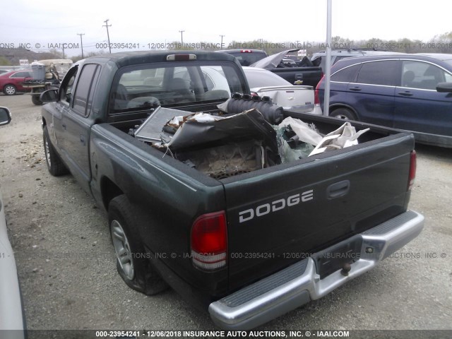 1B7GL2AN91S192567 - 2001 DODGE DAKOTA QUAD GREEN photo 3