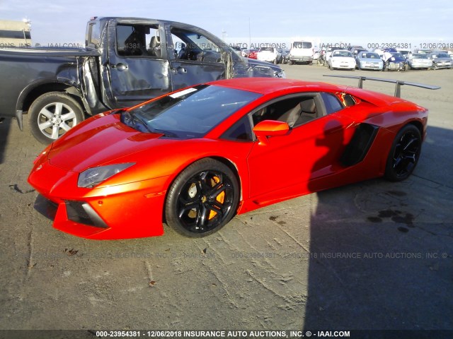 2HWUC1ZD7CLA00269 - 2012 LAMBORGHINI AVENTADOR ORANGE photo 2