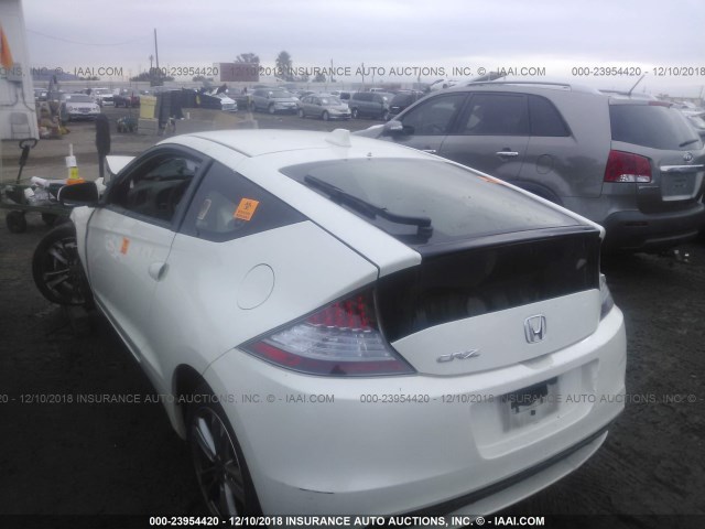 JHMZF1D47DS003883 - 2013 HONDA CR-Z WHITE photo 3