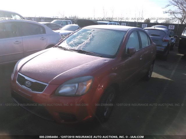 KNADH4A38B6730259 - 2011 KIA RIO LX/SX RED photo 2