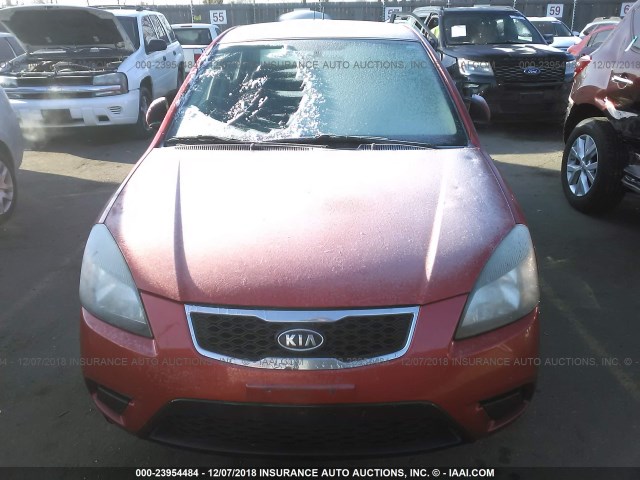 KNADH4A38B6730259 - 2011 KIA RIO LX/SX RED photo 6