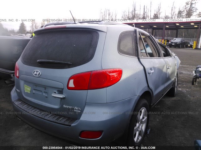 5NMSH73E69H326710 - 2009 HYUNDAI SANTA FE SE/LIMITED BLUE photo 4