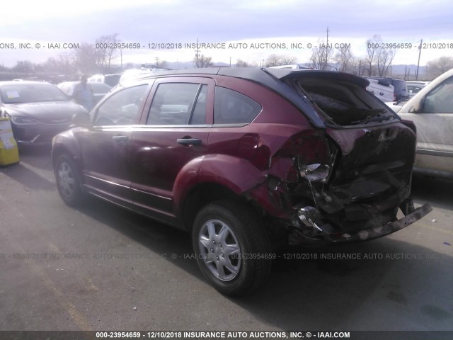 1B3HB28B57D511531 - 2007 DODGE CALIBER RED photo 3