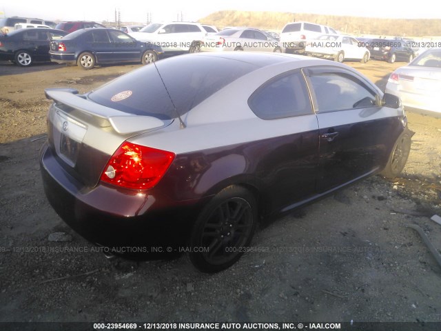 JTKDE167560090678 - 2006 TOYOTA SCION TC 栗色 照片 4