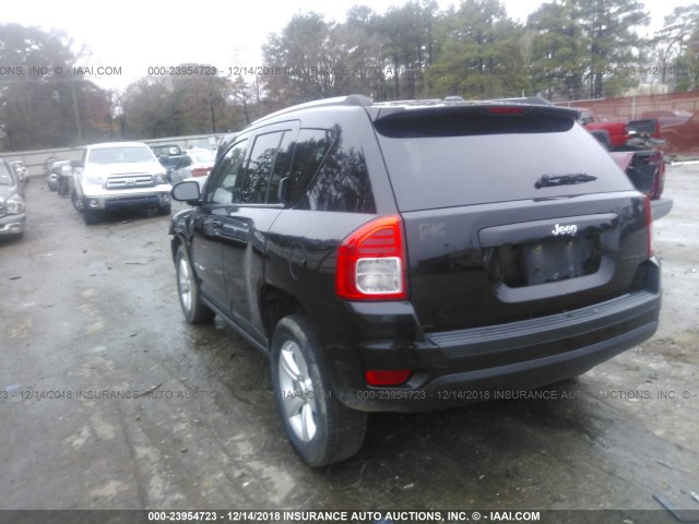 1C4NJCBA7CD503452 - 2012 JEEP COMPASS SPORT BLACK photo 3