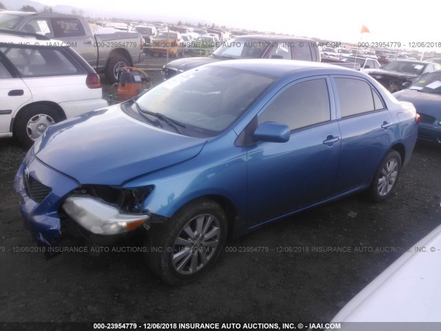 1NXBU40E59Z051639 - 2009 TOYOTA COROLLA S/LE/XLE BLUE photo 2