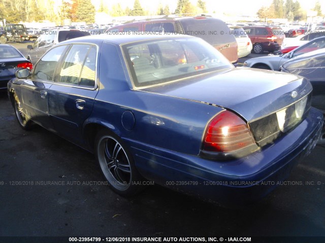 2FAFP71W01X145078 - 2001 FORD CROWN VICTORIA POLICE INTERCEPTOR BLUE photo 3