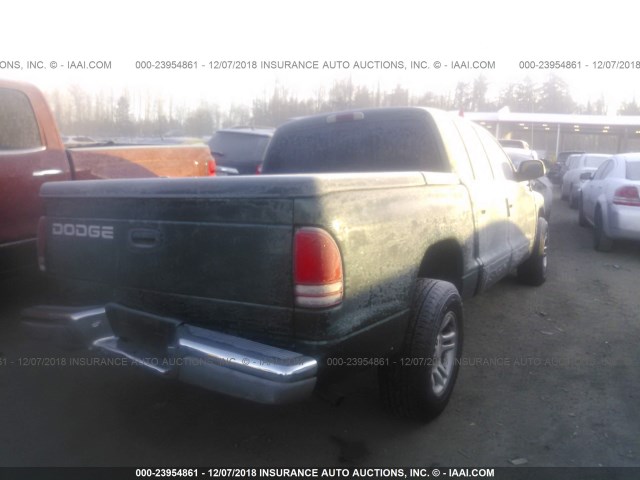 1B7HL2AX41S259937 - 2001 DODGE DAKOTA QUAD GREEN photo 4