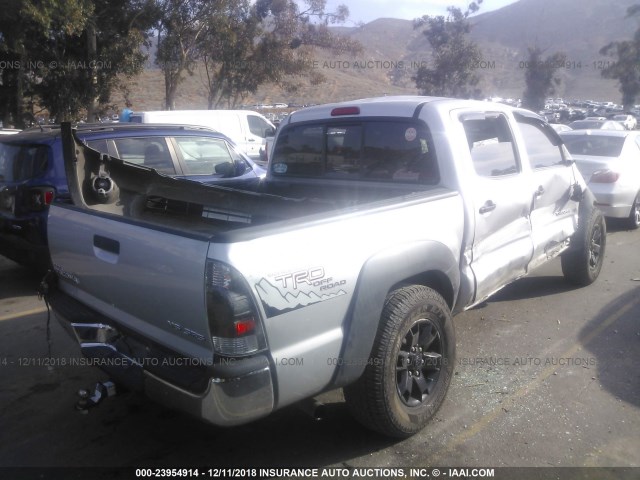 5TELU42N18Z569338 - 2008 TOYOTA TACOMA DOUBLE CAB SILVER photo 4