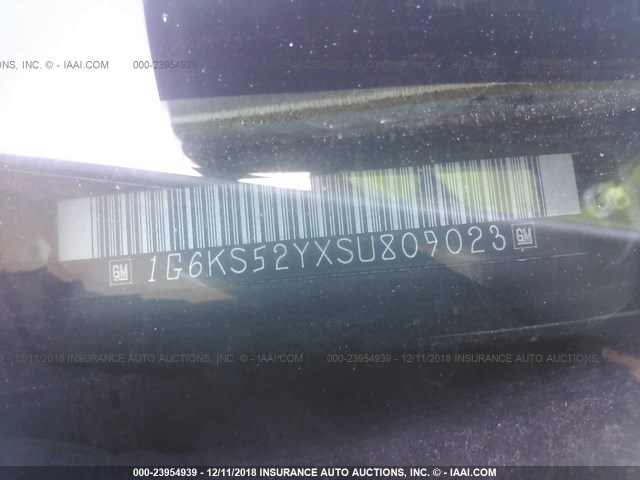 1G6KS52YXSU809023 - 1995 CADILLAC SEVILLE SLS WHITE photo 9
