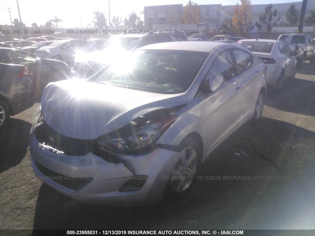 KMHDH4AE9DU895056 - 2013 HYUNDAI ELANTRA GLS/LIMITED SILVER photo 2