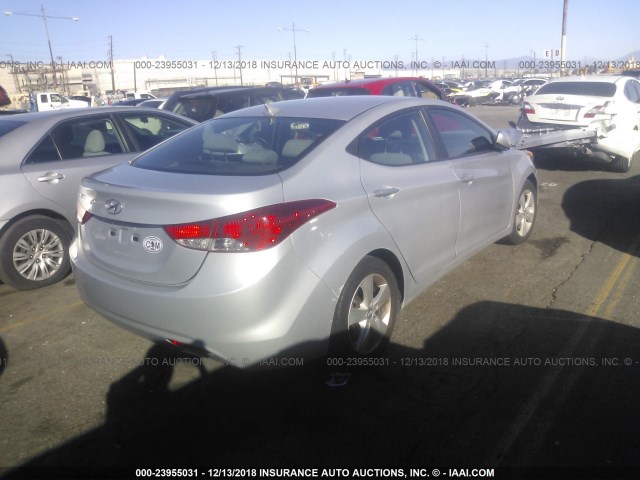 KMHDH4AE9DU895056 - 2013 HYUNDAI ELANTRA GLS/LIMITED SILVER photo 4