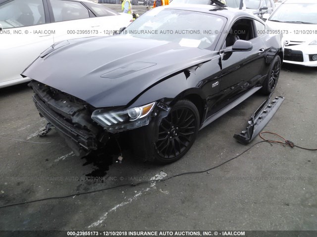 1FA6P8CF8G5284193 - 2016 FORD MUSTANG GT BLACK photo 2