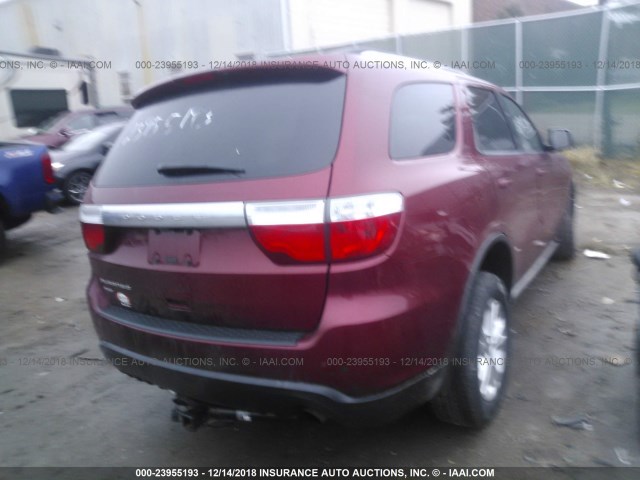 1C4RDJAG3DC540346 - 2013 DODGE DURANGO SXT RED photo 4