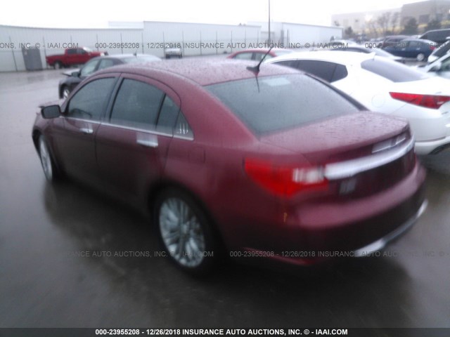 1C3CCBCG4DN554406 - 2013 CHRYSLER 200 LIMITED MAROON photo 3