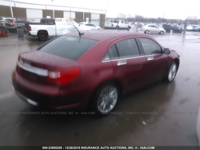 1C3CCBCG4DN554406 - 2013 CHRYSLER 200 LIMITED MAROON photo 4