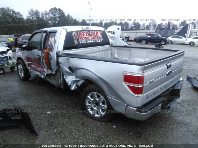 1FTFX1CF3EFC70565 - 2014 FORD F150 SUPER CAB SILVER photo 3