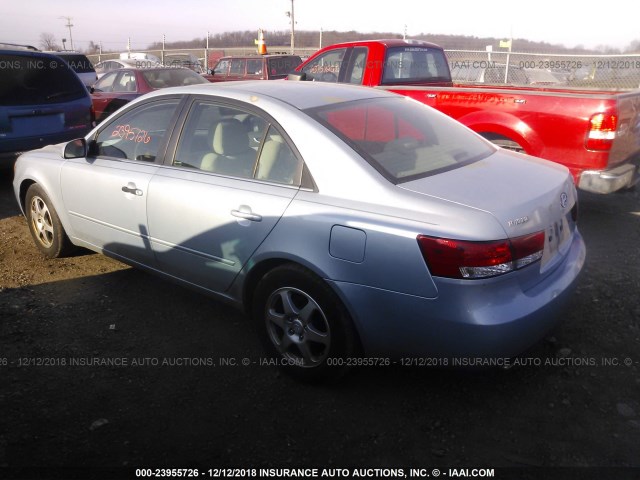 5NPEU46F56H143860 - 2006 HYUNDAI SONATA GLS/LX Light Blue photo 3