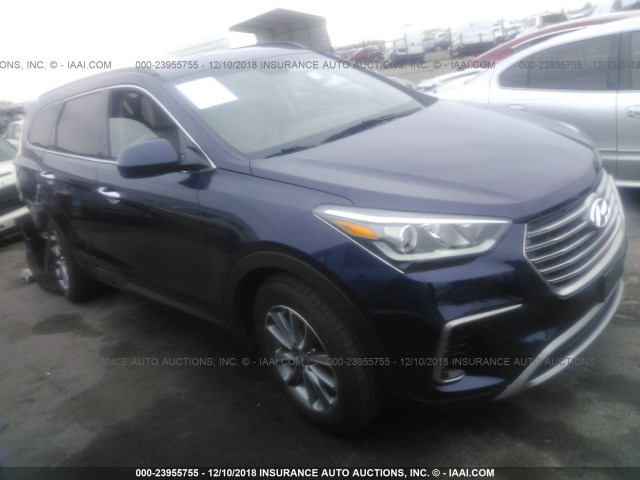 KM8SM4HF6JU274547 - 2018 HYUNDAI SANTA FE SE BLUE photo 1