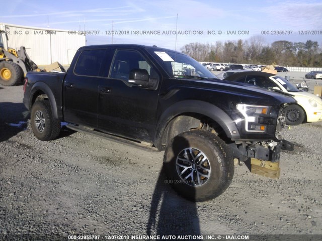 1FTFW1RG4JFA87382 - 2018 FORD F150 RAPTOR BLACK photo 1