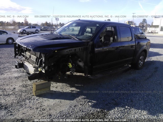 1FTFW1RG4JFA87382 - 2018 FORD F150 RAPTOR BLACK photo 2