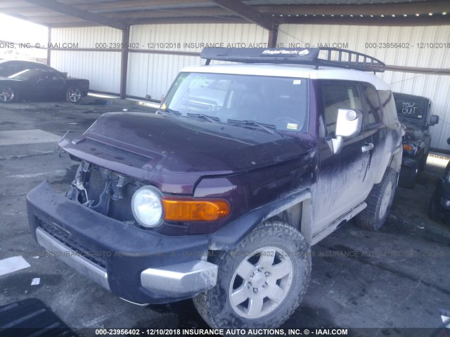 JTEBU11F170083417 - 2007 TOYOTA FJ CRUISER BURGUNDY photo 2