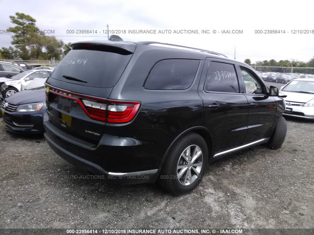 1C4RDHDG7GC340580 - 2016 DODGE DURANGO LIMITED BLACK photo 4