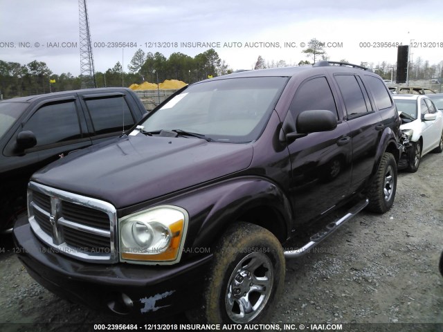 1D4HB58D35F533677 - 2005 DODGE DURANGO LIMITED MAROON photo 2