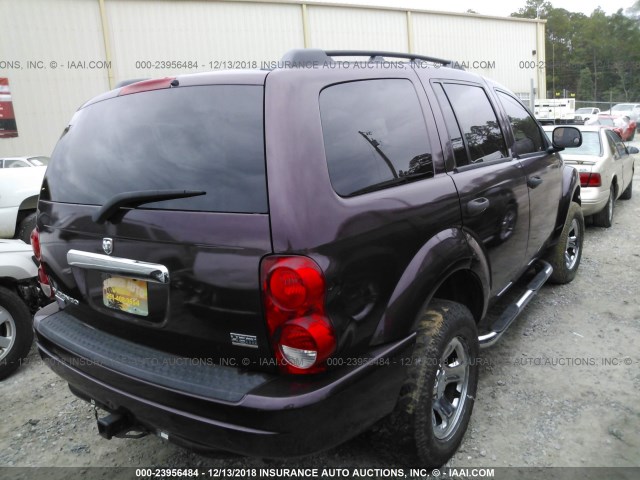 1D4HB58D35F533677 - 2005 DODGE DURANGO LIMITED MAROON photo 4